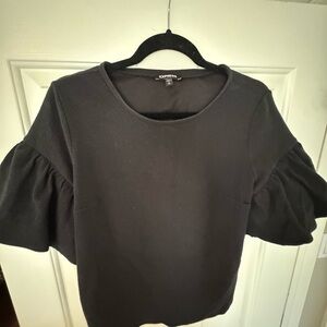 Express Black Ruffle Sleeve Blouse